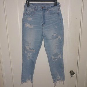 American Eagle: Highest Rise Distressed Mom Jeans  - Women's Size 4 X-Short